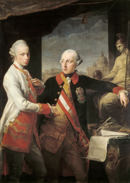 Emperor Joseph II with Grand Duke Pietro Leopoldo of Tuscany de Pompeo Girolamo Batoni
