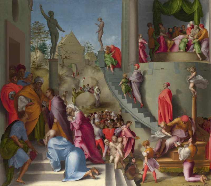 Joseph with Jacob in Egypt (from Scenes from the Story of Joseph) de Pontormo,Jacopo Carucci da