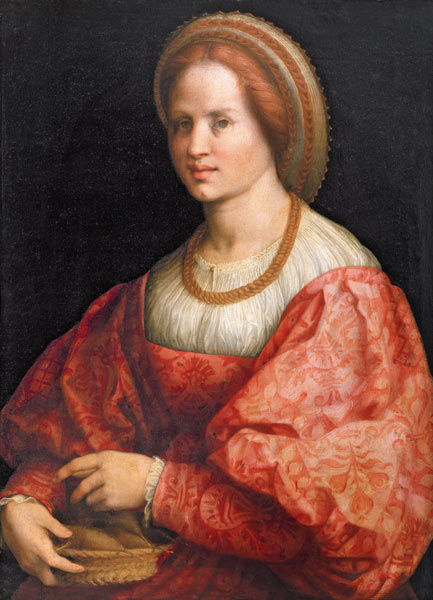 Portrait of a Woman with a Basket of Spindles de Pontormo,Jacopo Carucci da