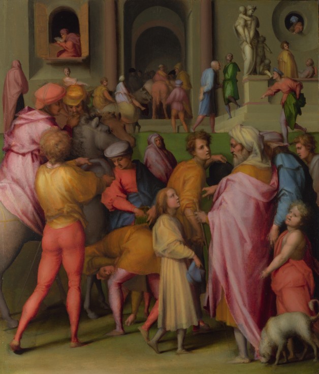Joseph sold to Potiphar (from Scenes from the Story of Joseph) de Pontormo,Jacopo Carucci da