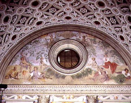Lunette from the interior of the villa depicting, Vertumnus and Pomona de Pontormo,Jacopo Carucci da