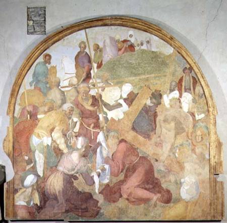 The Road to Calvary, lunette from the fresco cycle of the Passion de Pontormo,Jacopo Carucci da