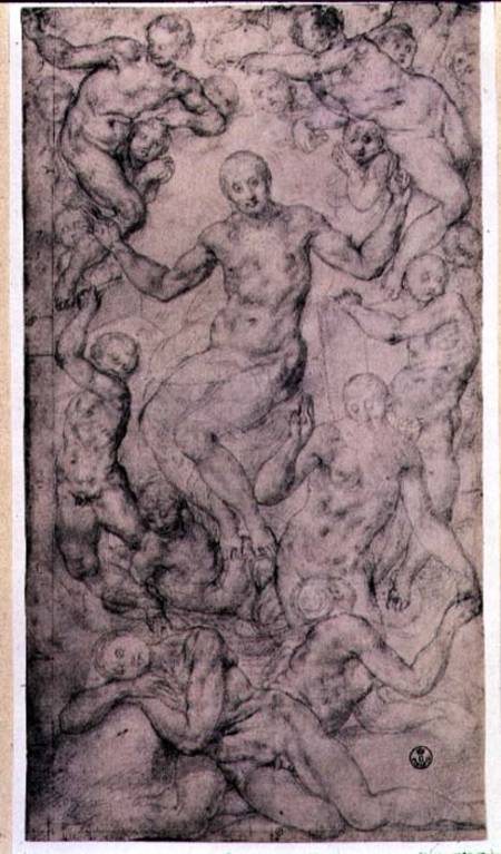 Study for 'Christ in Glory' and 'The Creation of Eve' in the Church of San Lorenzo, Florence de Pontormo,Jacopo Carucci da