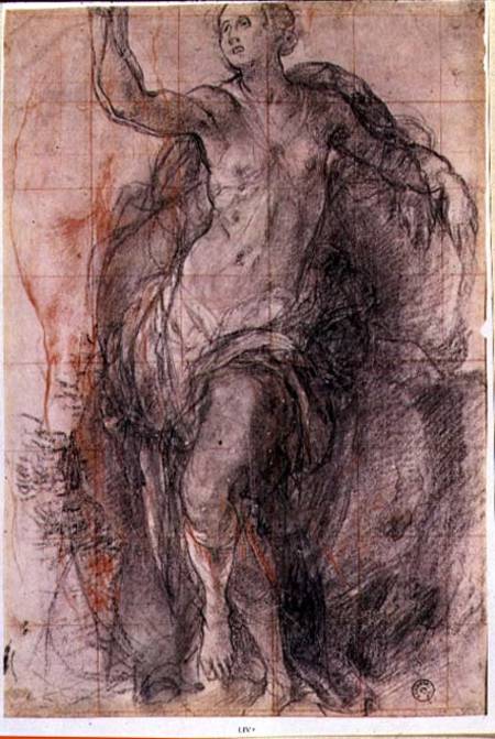 Study of a female figure with loose drapery de Pontormo,Jacopo Carucci da
