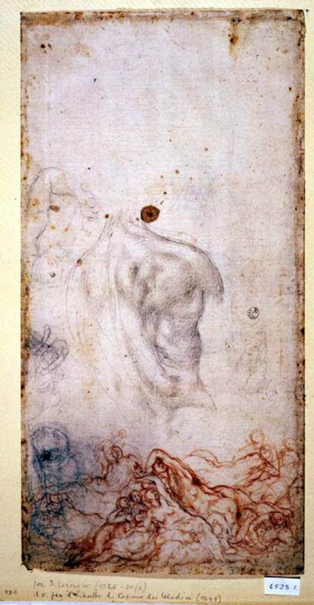 Study for the Resurrection of the Dead (chalk on paper) de Pontormo,Jacopo Carucci da
