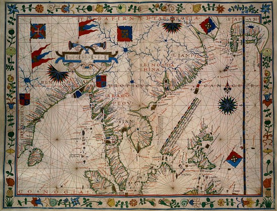 HM 41 (12) The Far East, from a portolan atlas, Fernao vaz Dourado (1520-c.1580) 1570 de Portuguese School
