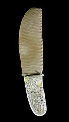 Knife carved with battle scenes, from Gebel el Arak, c.3500-3100 (flint & hippopotamus ivory)