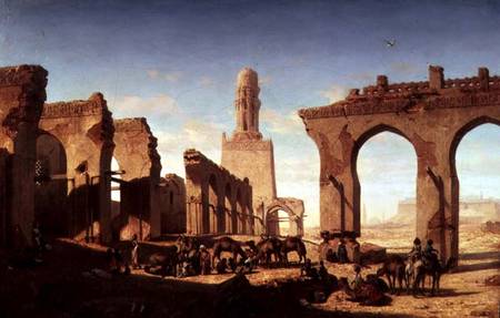 Ruins of the Mosque of the Caliph El Haken, Cairo de Prosper Marilhat