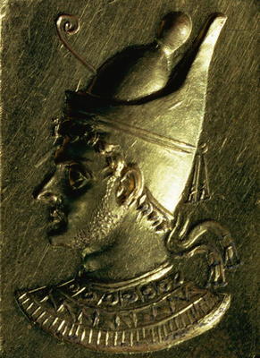 Portrait plaque depicting one of the Ptolemies (gold) de Ptolemaic Period Egyptian