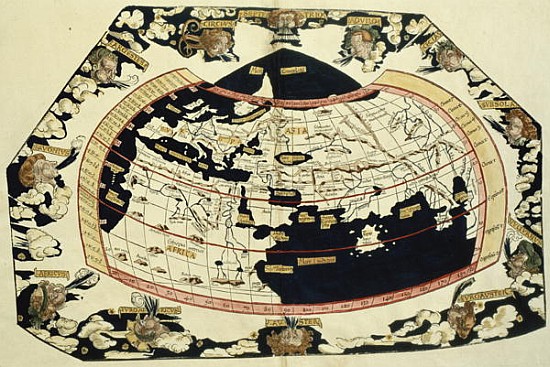 Map of the world, based on descriptions and co-ordinates given in ''Geographia'', de Ptolemy (Claudius Ptolemaeus of Alexandria)