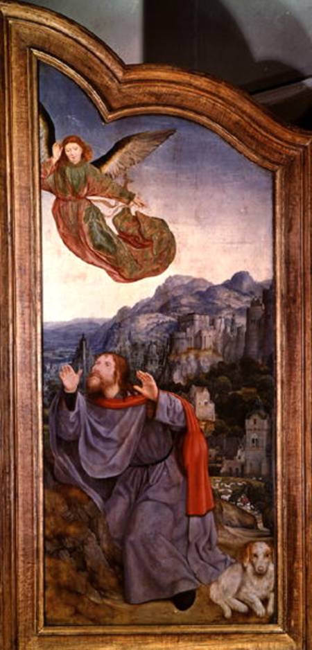 The Holy Kinship, or the Altarpiece of St. Anne, detail of the left panel depicting the Annunciation de Quentin Massys or Metsys