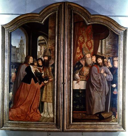 The Holy Kinship, or the Altarpiece of St. Anne, detail of the reverse of the central panels de Quentin Massys or Metsys