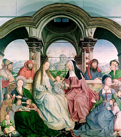 The Holy Kinship, or the Altarpiece of St. Anne, detail of central panel de Quentin Massys or Metsys