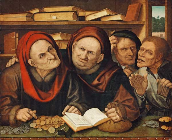 Suppliant Peasants In The Office Of Two Tax Collectors de Quinten Massys