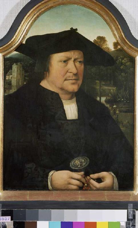 Portrait of an unknown man with a rosary. de Quinten Massys