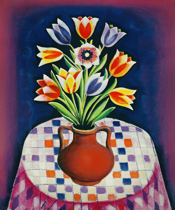 Still life with Flowers, 1967 (oil on canvas)  de Radi  Nedelchev