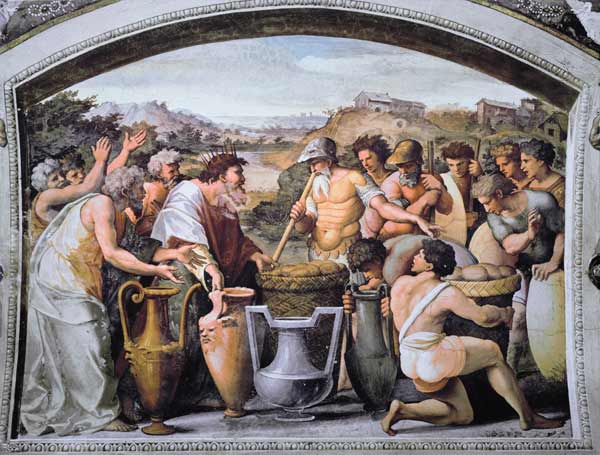 Raphael /Abraham and Melchizedek /c.1515 de Raffaello Sanzio