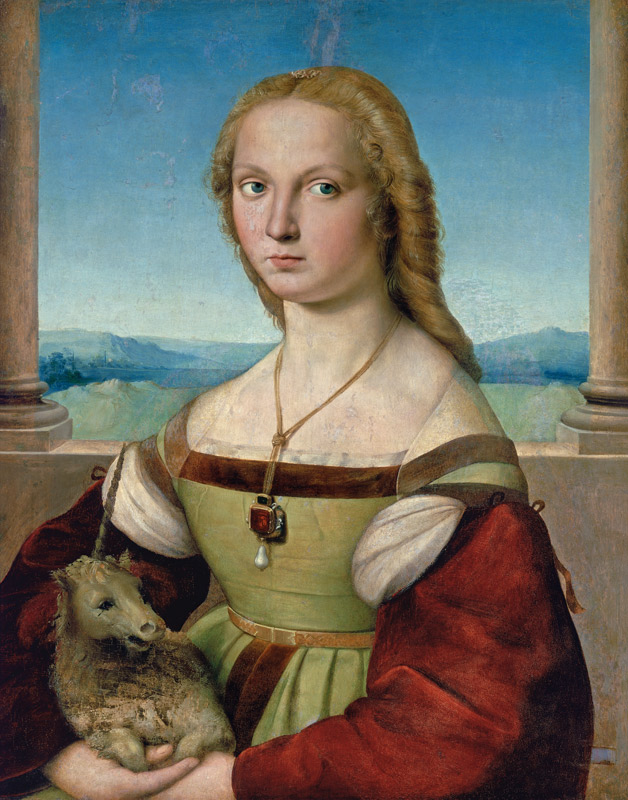 Portrait of a Lady with a Unicorn de Raffaello Sanzio