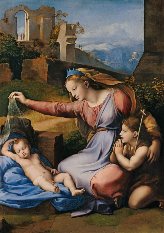Madonna with sleeping child and St. of Johannes (M de Raffaello Sanzio