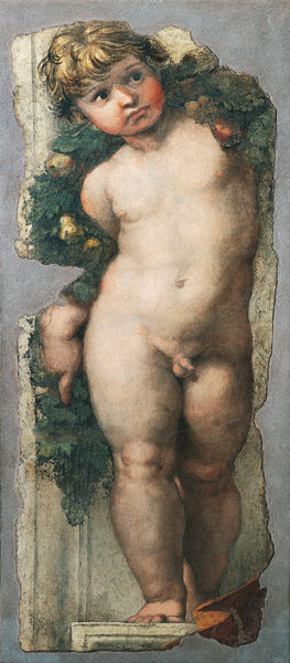 Putto with Festoon (fresco fragment) de Raffaello Sanzio
