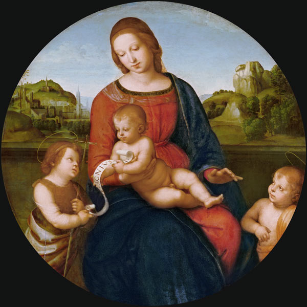 Maria with the child and the little Johannes d.T. de Raffaello Sanzio
