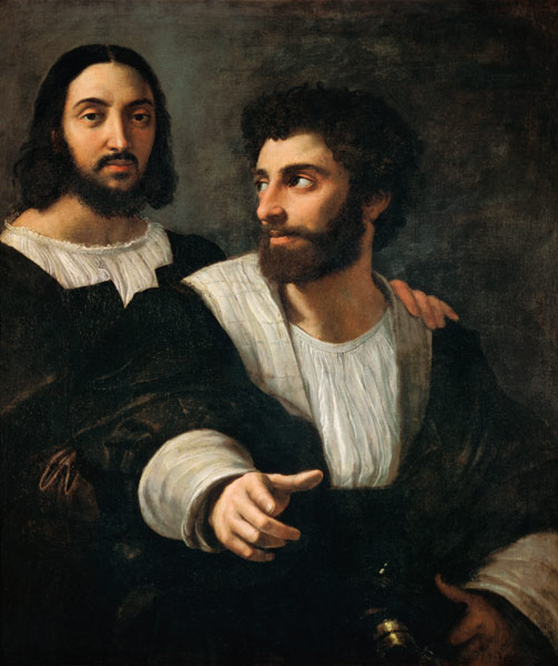 Self-portrait with a friend. de Raffaello Sanzio