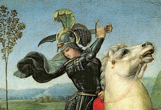St. George Struggling with the Dragon, c.1503-05 (detail of 15971) de Raffaello Sanzio