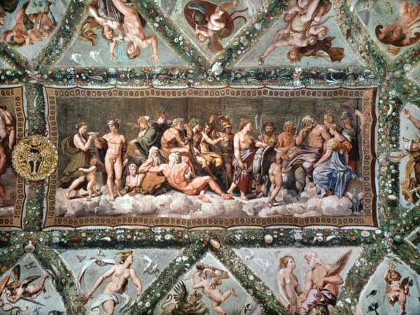 The Council of the Gods, ceiling painting of the Courtship and Marriage of Cupid and Psyche de Raffaello Sanzio