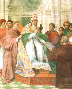 Gregor IX. receives the Dekretalien (detail part)