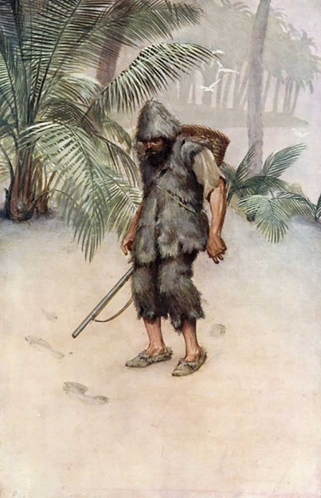 Illustration for Robinson Crusoe by Daniel Defoe de Ralph Noel Pocock