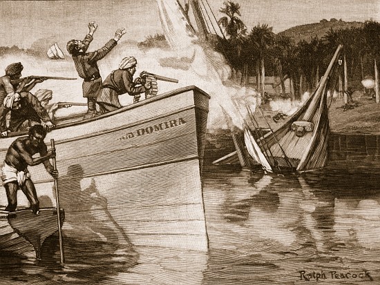 Maguires attack on the slave dhows de Ralph Peacock