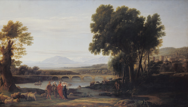Jakob with Laban and his Daughters in a wide Landscape de Ramsey Richard Reinagle