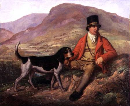 Portrait of John Peel (1776-1854) with one of his hounds de Ramsey Richard Reinagle