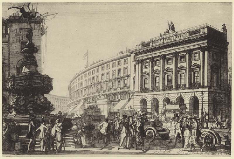 Piccadilly Circus, looking north (litho) de Randolph Schwabe