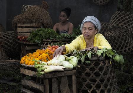 Woman seller vegetable