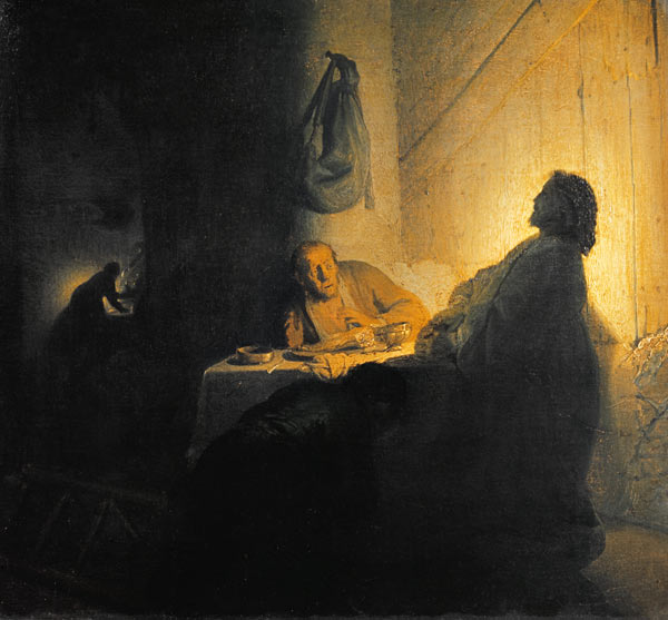 Christ at Emmaus risen from the dead de Rembrandt van Rijn