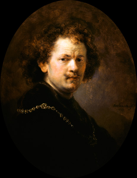 Self-portrait with an entblösstem head de Rembrandt van Rijn