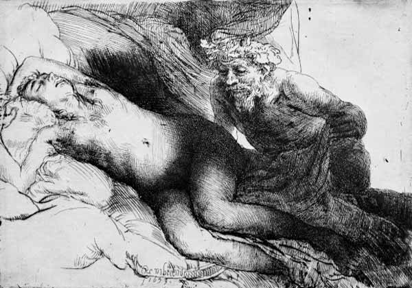 Antiope und Jupiter de Rembrandt van Rijn