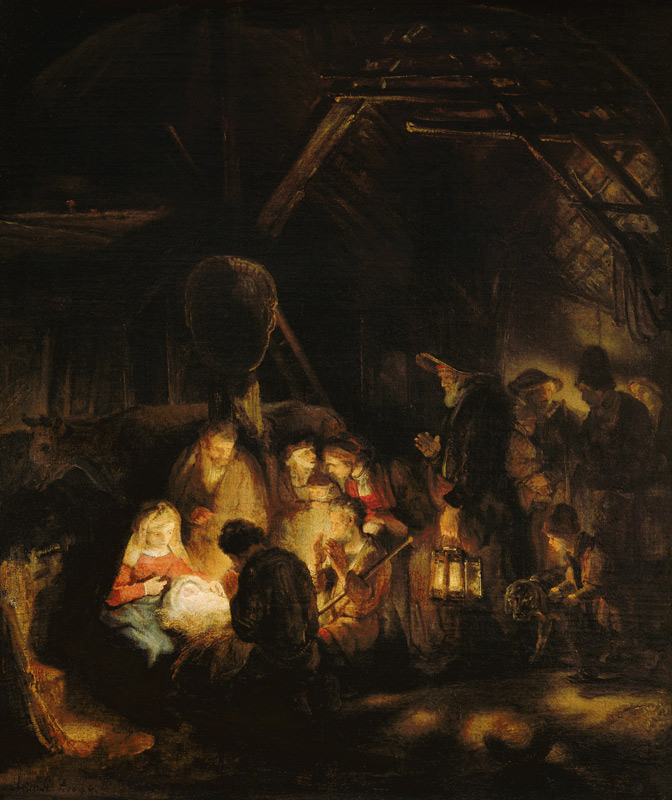 Adoration of the Shepherds de Rembrandt van Rijn