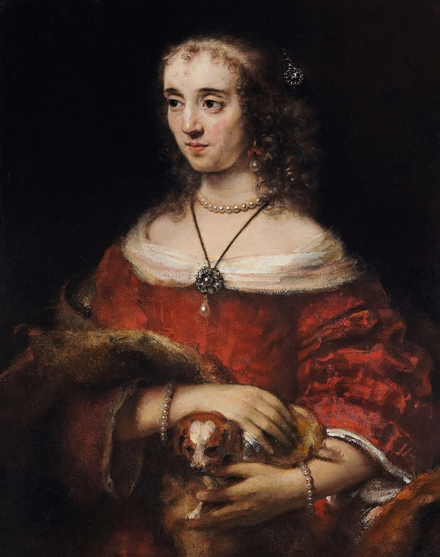 Portrait of a Lady with a Lap Dog de Rembrandt van Rijn