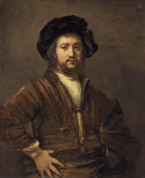 Bildnis eines Mannes mit in die Seite gestützten Armen de Rembrandt van Rijn
