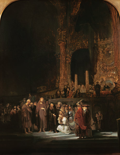 Rembrandt / Christ and the Adultress de Rembrandt van Rijn