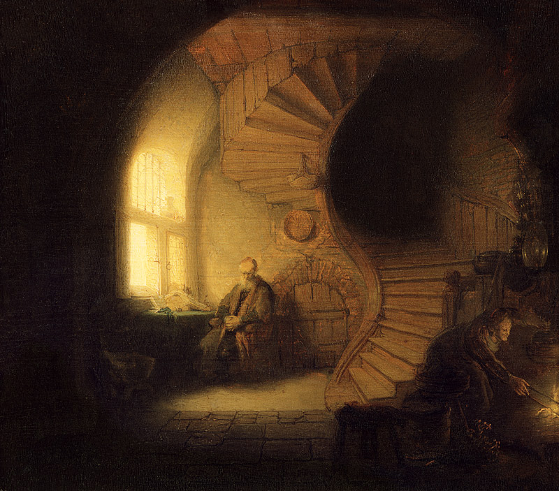 Filósofo meditando de Rembrandt van Rijn