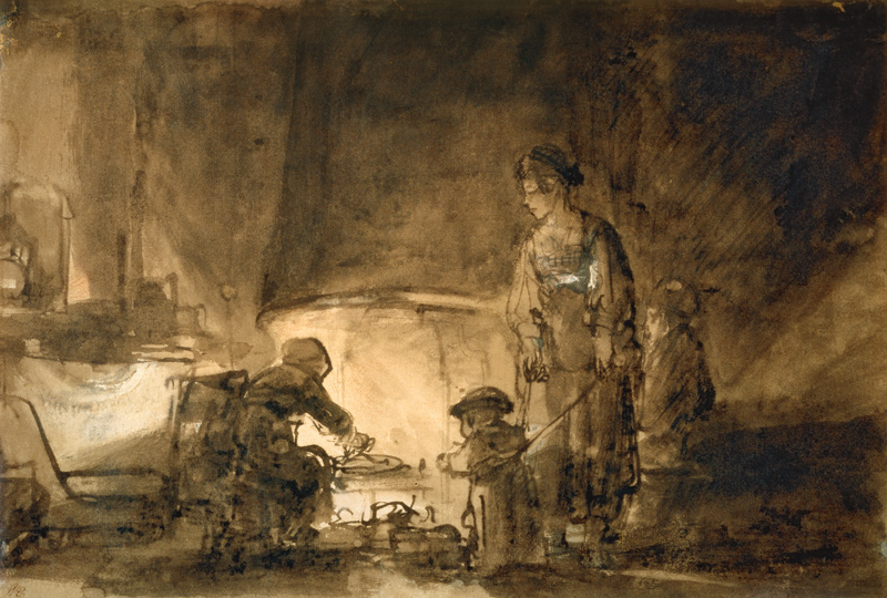 The Kitchen in Rembrandt's House de Rembrandt van Rijn
