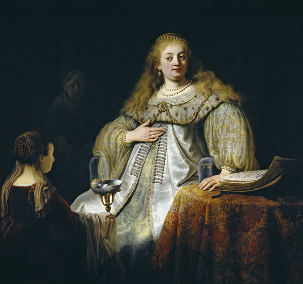 Judith at the banquet of Holofernes de Rembrandt van Rijn