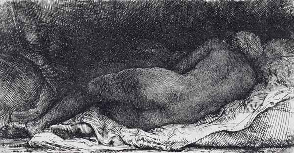 Negress Lying Down de Rembrandt van Rijn