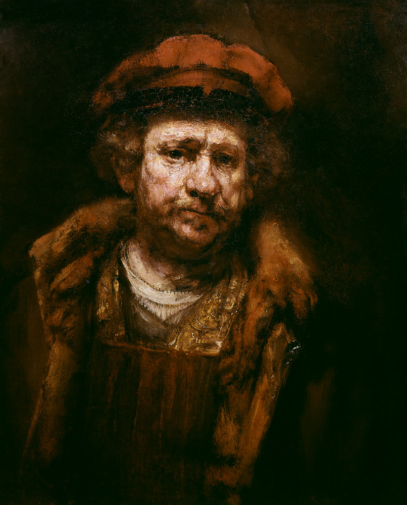 Rembrandt, Selbstbildnis mit roter Mütze de Rembrandt van Rijn
