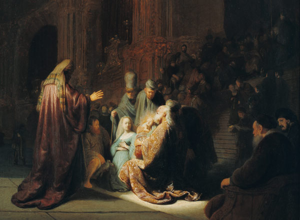 Rembrandt, Simeon im Tempel de Rembrandt van Rijn