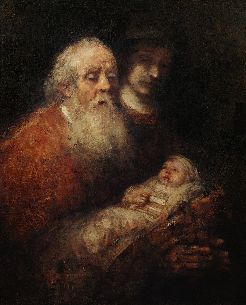 Rembrandt, Simeon mit Jesusknabe de Rembrandt van Rijn