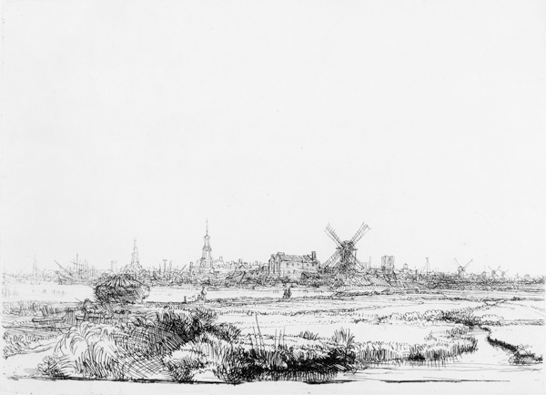 View of Amsterdam, c.1640 de Rembrandt van Rijn